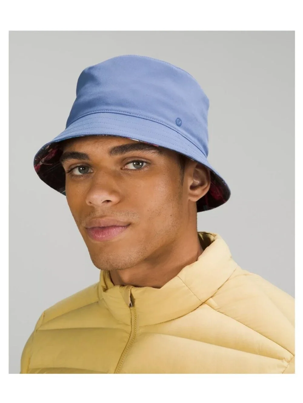 Lululemon Both Ways Reversible Bucket Hat Water Drop Blue & Veiled Floral Black